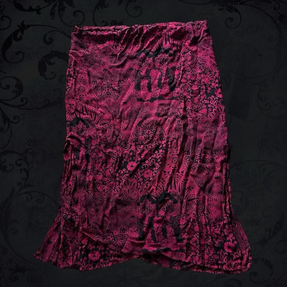 mixed paisley floral patchwork asymmetrical fairy boho grunge midi skirt
